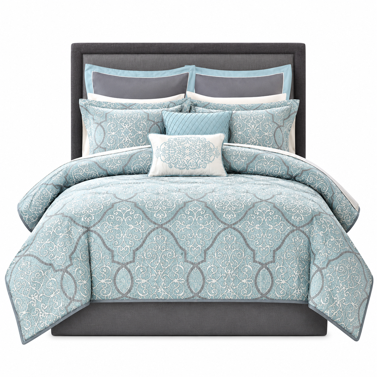 King Comforter Set with Sheets 12 Piece Blue | Velvettrenchvibes