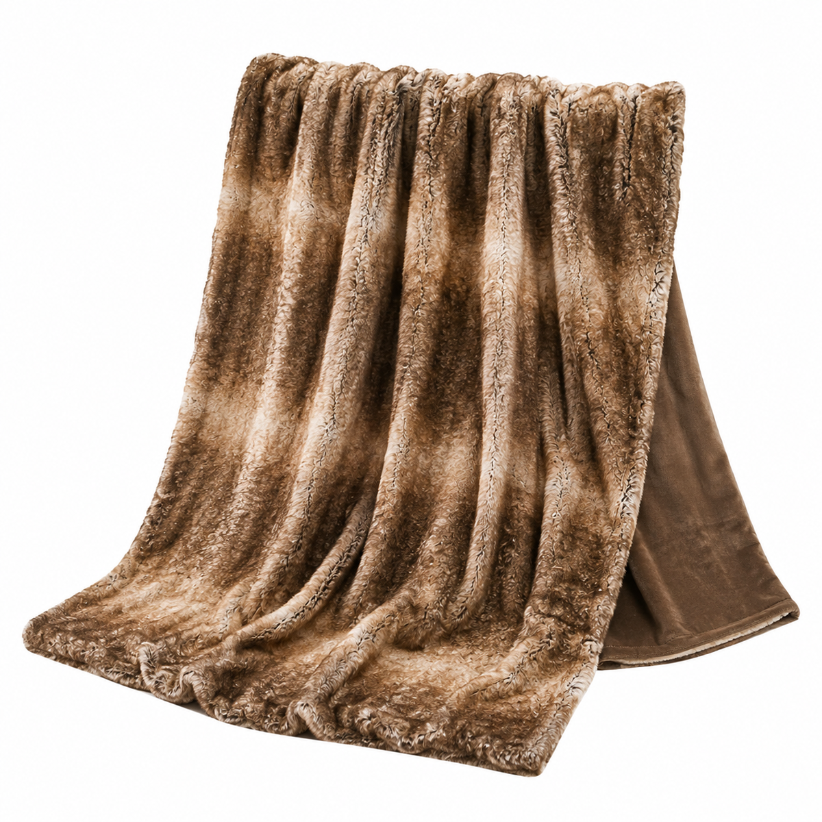Brown Faux Fur Throw Blanket 50 x 60 Inch | Velvettrenchvibes