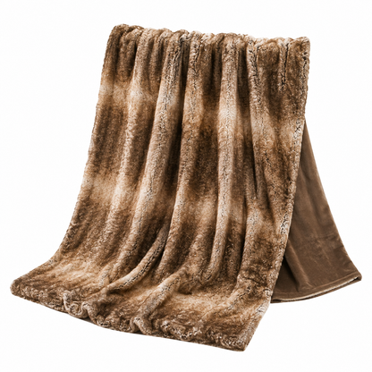 Brown Faux Fur Throw Blanket 50 x 60 Inch | Velvettrenchvibes