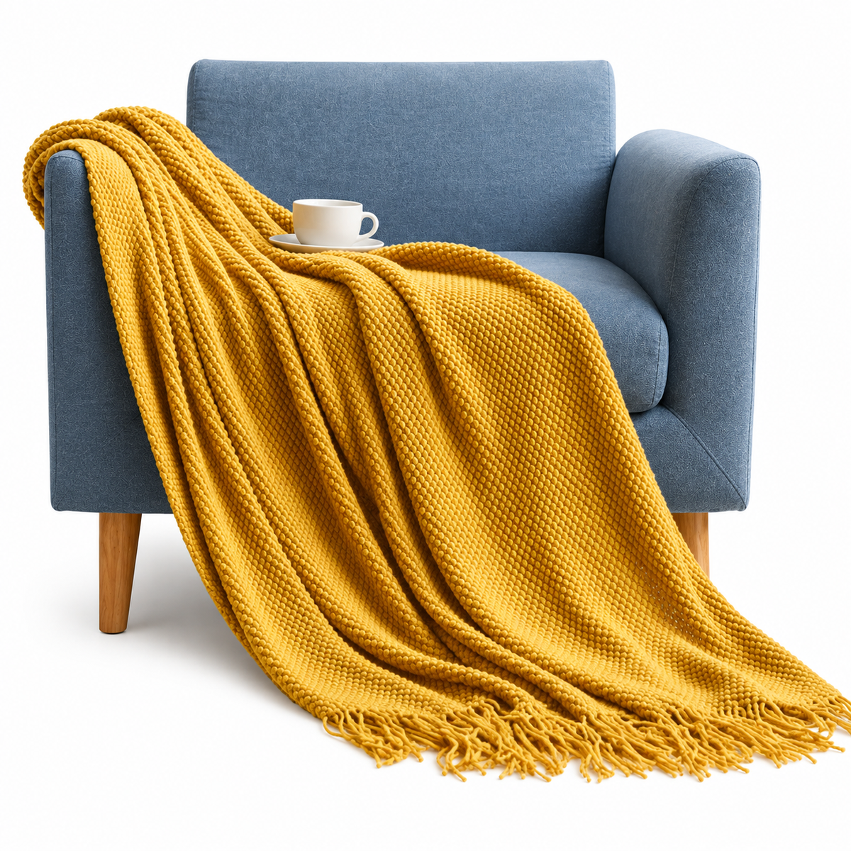Solid Chenille Throw Blanket with Fringe | Velvettrenchvibes