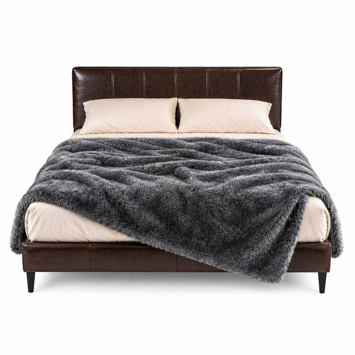 Faux Fur Throw Blanket 60 x 80 Gray 740GSM | Velvettrenchvibes